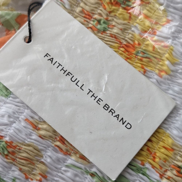 Faithfull The Brand Cutout Spring Loucetta Romantic Cottage Midi Dress NWT Sz S - Picture 15 of 15